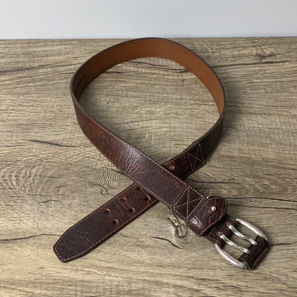 Vintage Orvis Dark Brown Leather Belt made in the USA